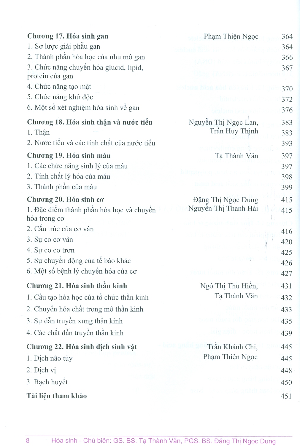 Hóa Sinh (Sách đào tạo bác sĩ y khoa) (Xuất bản lần thứ tư có sửa chữa và bổ sung) - Chủ biên: GS.BS. Tạ Thành Văn, PGS.BS. Đặng Thị Ngọc Dung