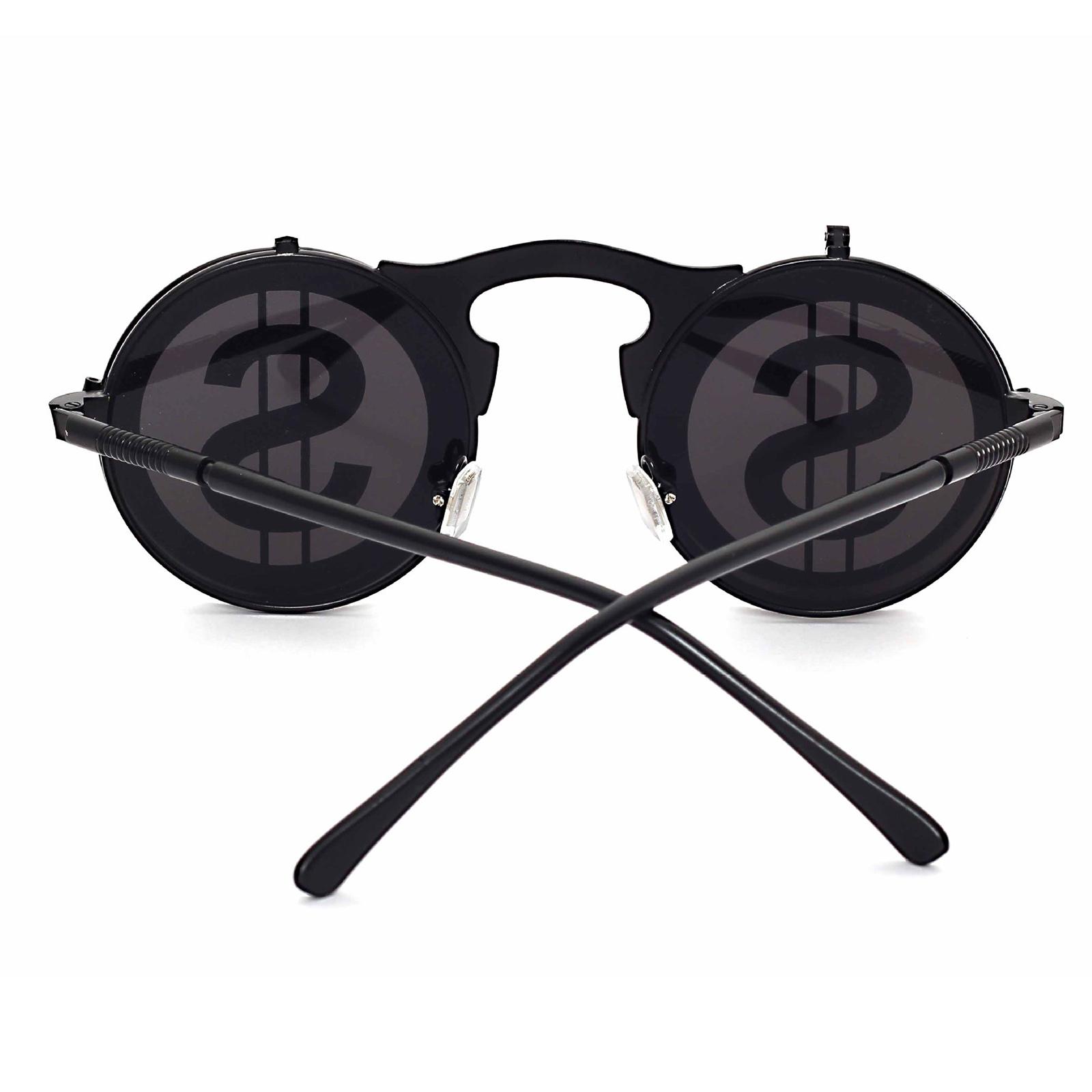 Fashion Steampunk Vintage Style Flip Up Round Sunglasses Vintage Circle Goggles Men Women