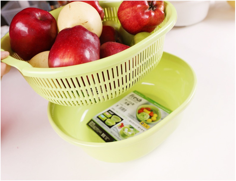 Bộ 01 chậu & 01 rổ Oval Sanada Seiki 5.3L - Hàng nội địa Nhật Bản | Made in Japan
