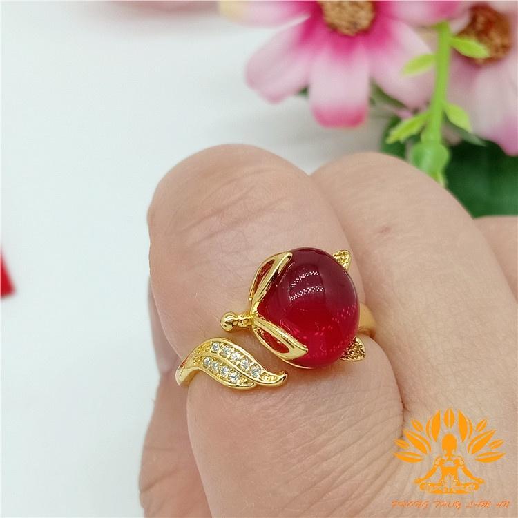 NHẪN HỒ LY ĐÁ TỰ NHIÊN ĐỦ MÀU BERYL TÌNH DUYÊN MAY MẮN TÀI LỘC TẶNG KÈM DÂY ĐEO, HỘP GẤM CAO CẤP.