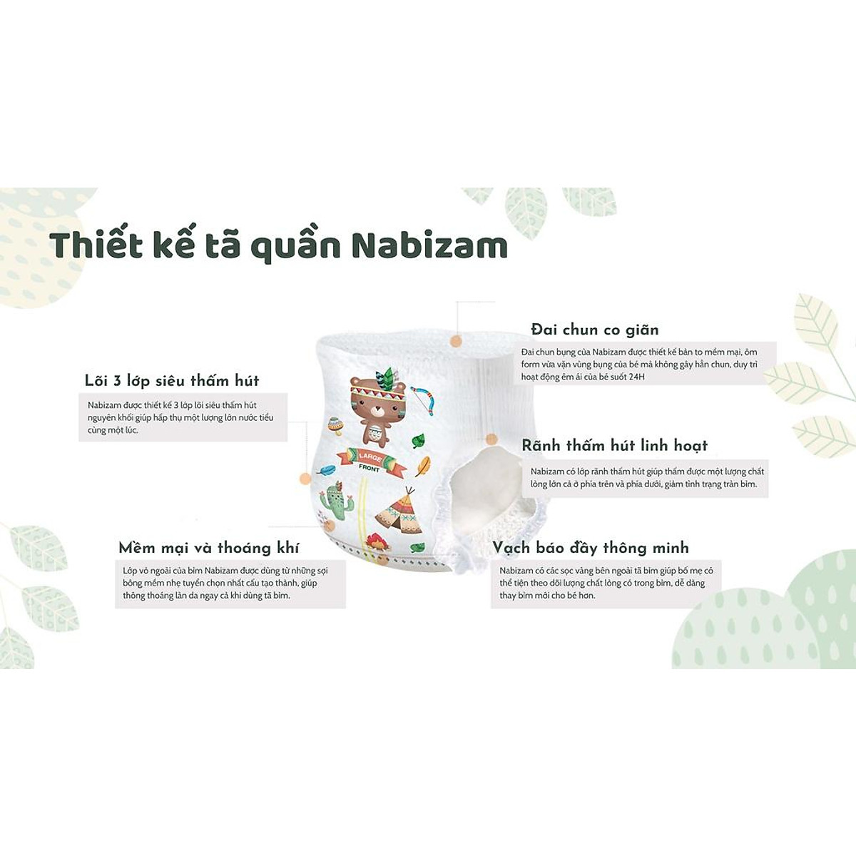 Tã/ Bỉm quần Nabizam nội địa Hàn M32 miếng