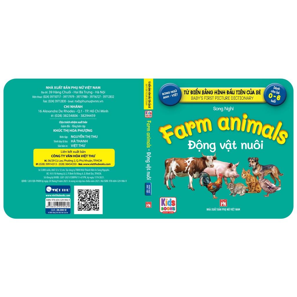 Sách - Baby'S First Picture Dictionary - Từ Điển Bằng Hình Đầu Tiên Của Bé - Động vật Nuôi - Farm AniMals (Bìa Cứng)