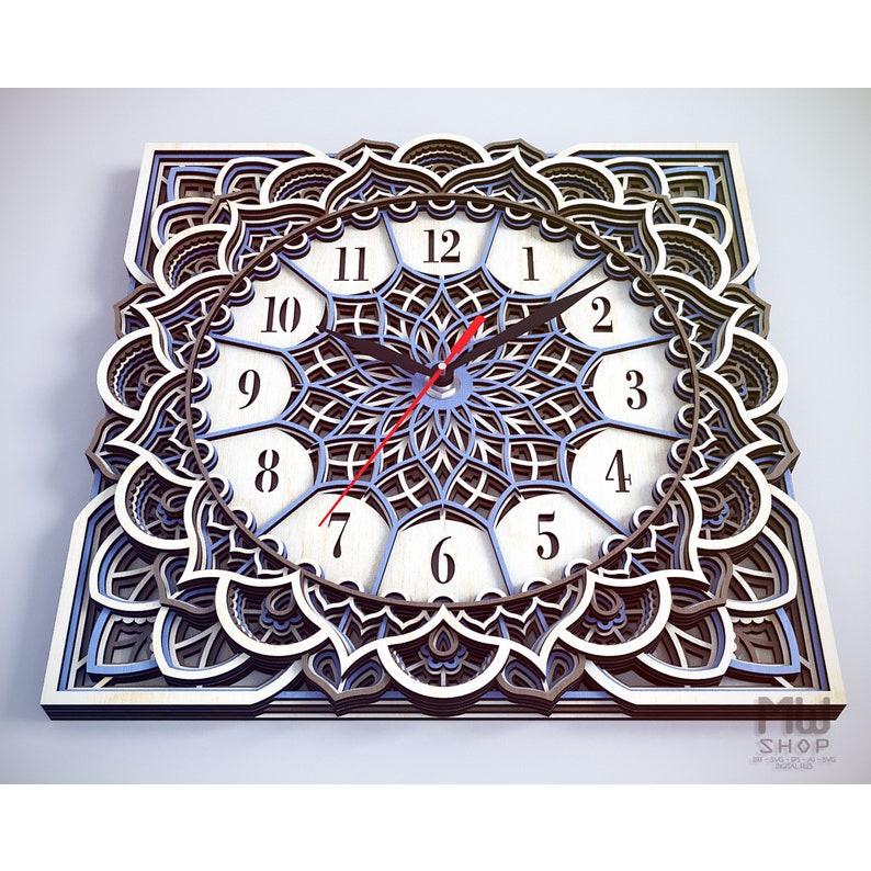 Đồng hồ trang trí kiểu mandala mẫu 12