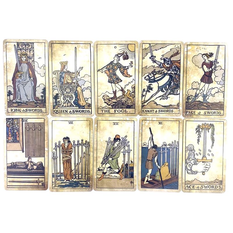 Bộ Bài Tarot Vintage 78 thẻ Mạ Vàng Hộp Sắt