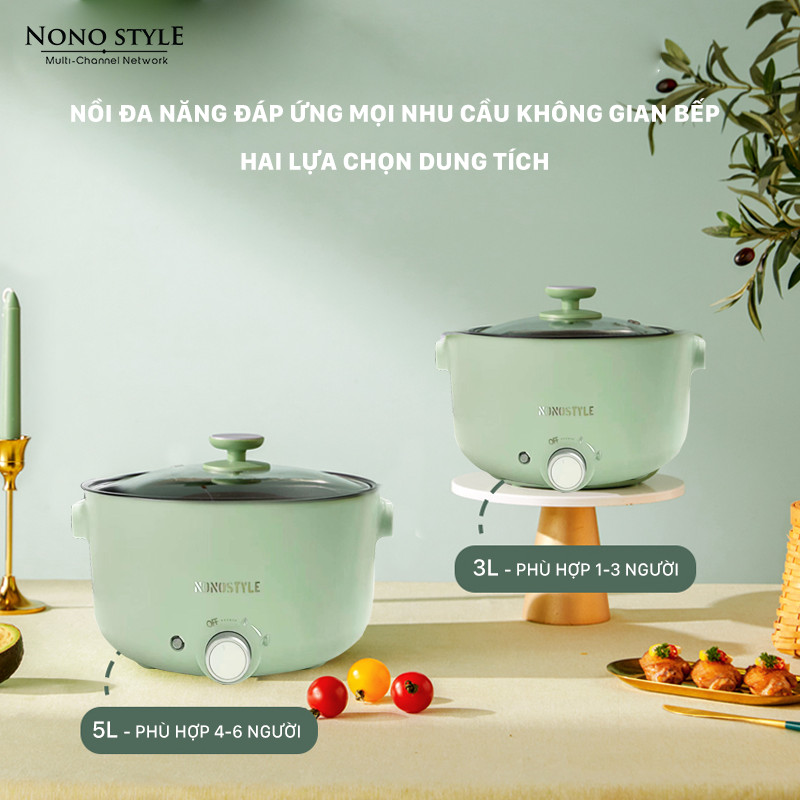 Nồi Điện Đa Năng Nonostyle (3L) - Hàng Chính Hãng