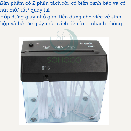 - Máy cắt giấy cổng USB A5, A6 tự động phù hợp cho gia đình, bill thanh toán tại các cửa hàng- Máy hủy tài liệu văn phòng mini