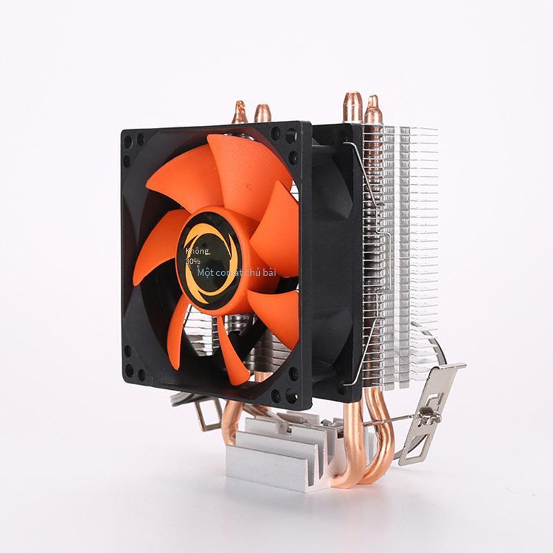 Đảm bảo chất lượng tại chỗ một số lượng lớn hai quạt CPU đa nền tảng ống đồng ống dẫn nhiệt kép máy tính để bàn tản nhiệt 8 cm