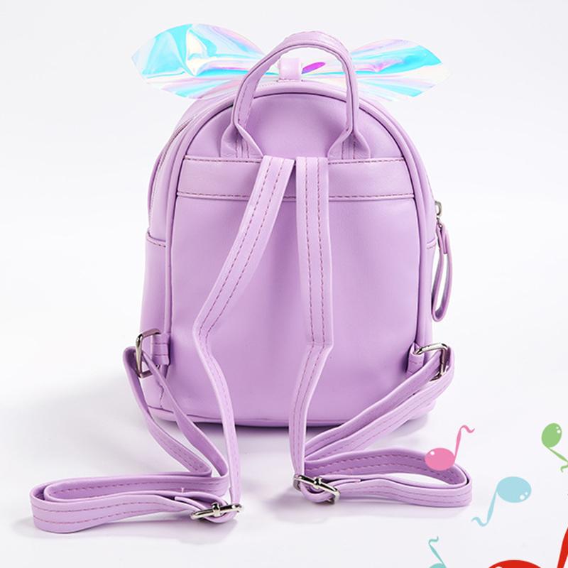 Trẻ Em Học Túi Mẫu Giáo Bé Tập Đi Bé Gái Ba Lô Thời Trang Da Pu Nơ Laser Túi Trẻ Em Học Ba Lô Đeo Vai