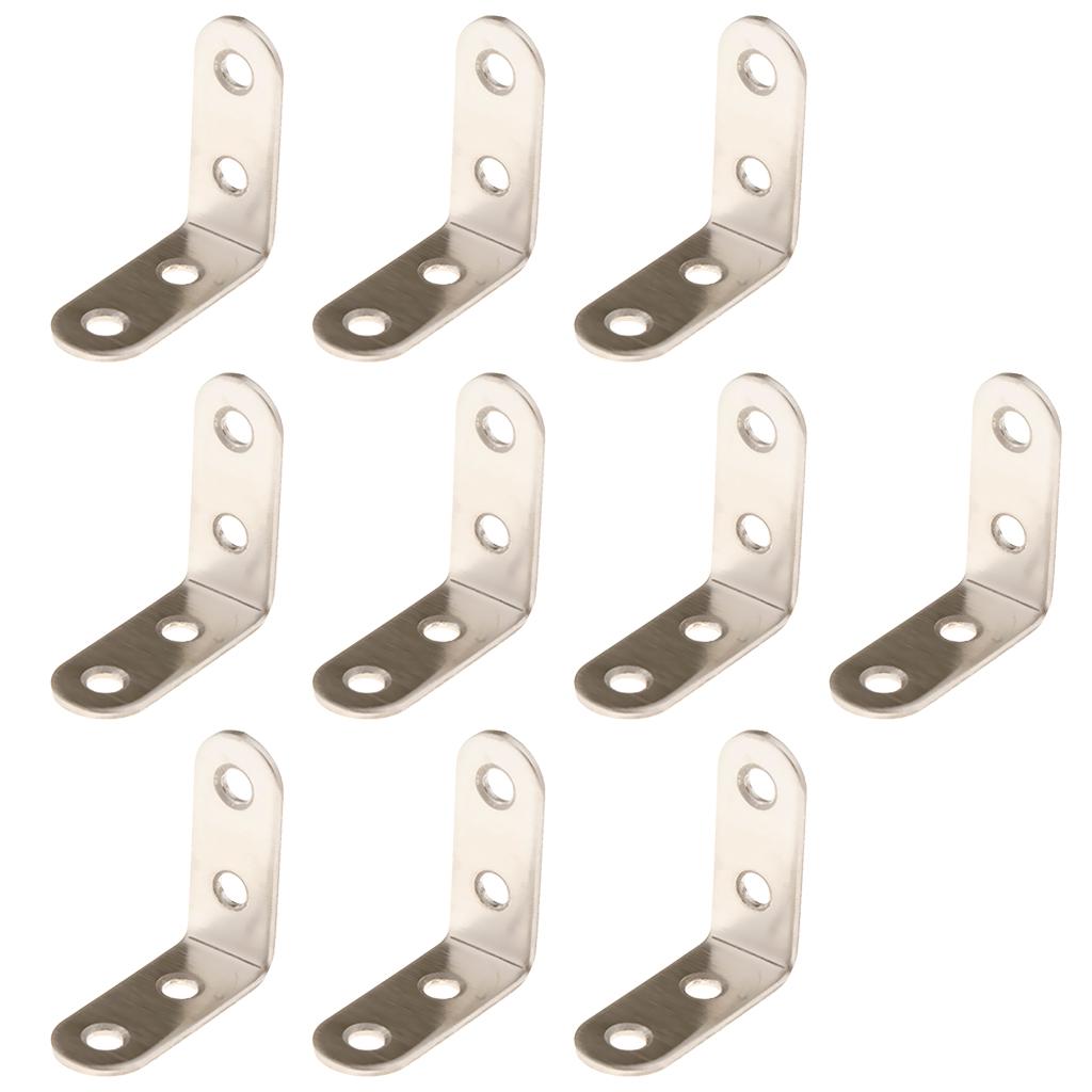 10pcs Corner Brace L Bracket Corner Bracket , Right Angle Brace Brackets Fastener, Stainless Steel, 20/25/30/40/50/65/85/100/125mm