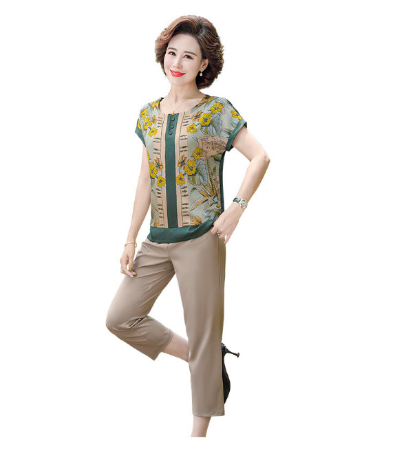 Bộ Đồ Trung Niên Đẹp Giản Dị Cho Mẹ AB35 - Hàng Quảng Châu Cao Cấp