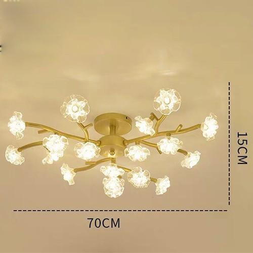 Đèn chùm pha lê 3 màu ánh sáng trang trí nội thất hiện đại - kèm bóng LED chuyên dụng