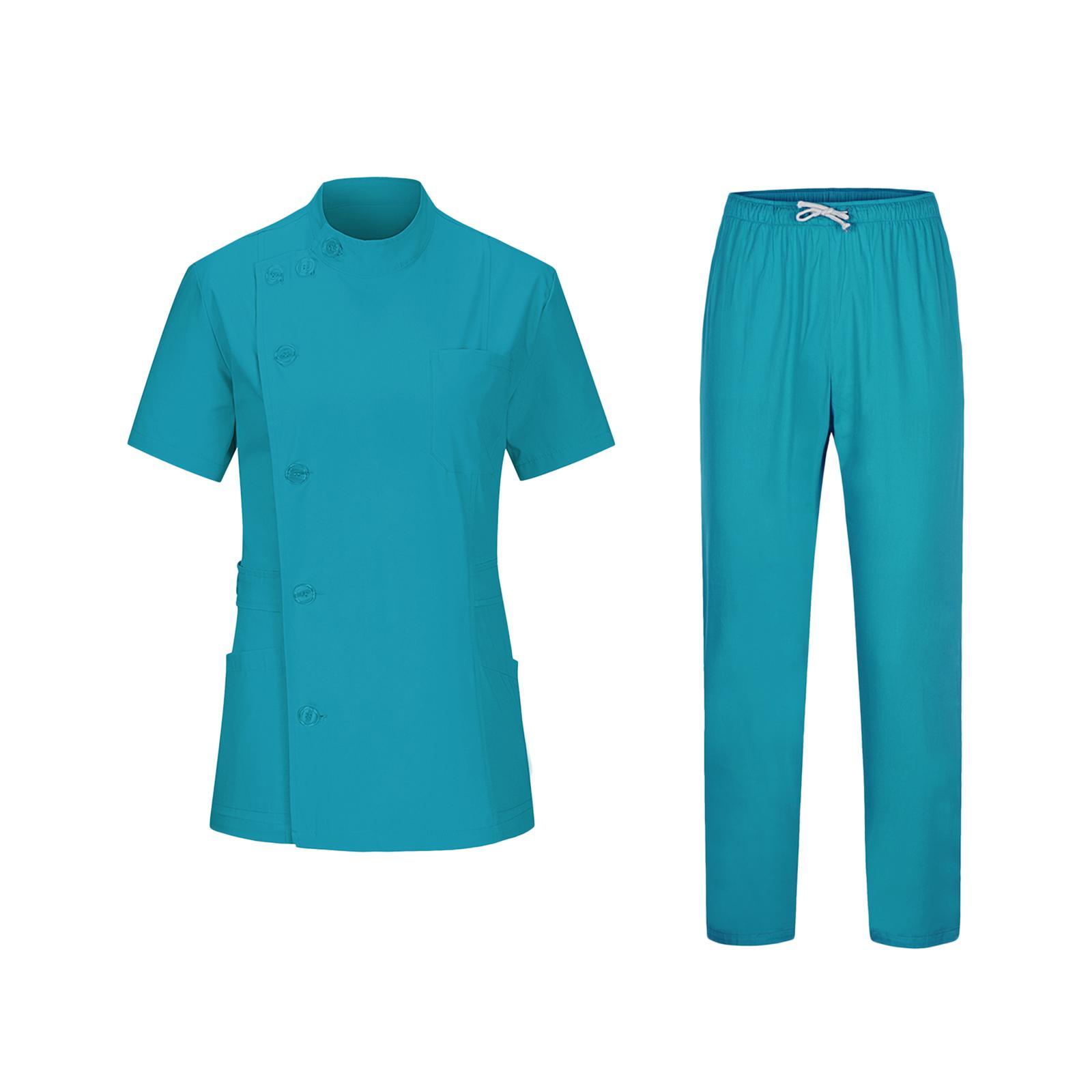 Women Scrubs Sets Top Jogger Pants Doctor Workwear Healthcare Soft Drawstring Pants Nurse Costume Nursing Uniforms for Massaging Esthetician