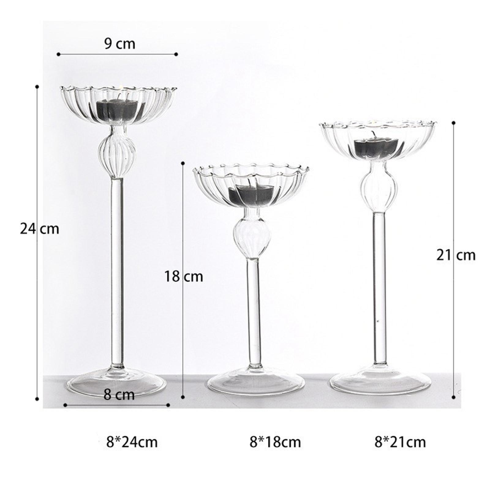 Creative Tealight Candle Holders Glass Candlestick Stand Pillar Candle Holder for Wedding Birthday Festival Housewarming Decor