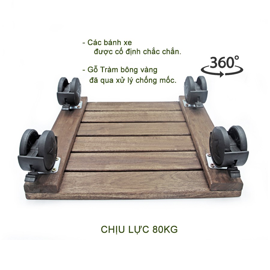 Hai đế lót chậu cây-Đế lót chậu hoa GREENHOME-Có bánh xe Vuông-Đen chịu lực 80Kg-Kích thước R30xc8 Cm-TẶNG HAI GÓI DƯỠNG HOA TƯƠI LÂU