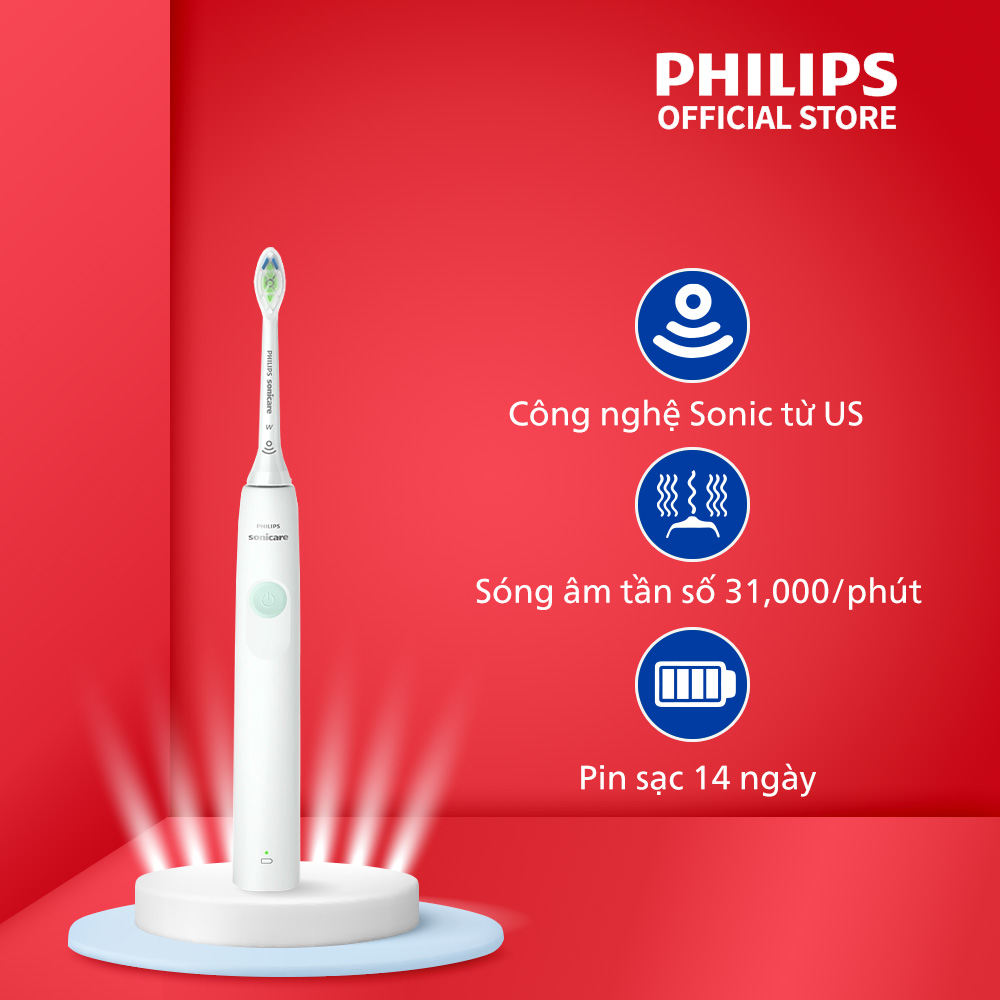 Bàn Chải Đánh Răng Điện Philips Sonicare Hx364141 Chải Sạch Mảng Bám Gấp 3 Lần - Hàng Chính Hãng