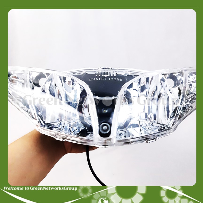 Bộ đèn pha bi cầu mắt cú dành cho xe Jupiter MX ( 4 chế độ ) chớp trắng , cos pha trắng , led màu Green Networks Group