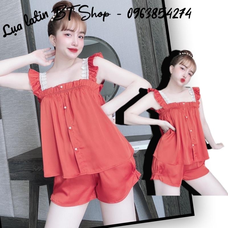 Đồ ngủ mặc nhà lụa latin trơn đùi freesize 42-57kg