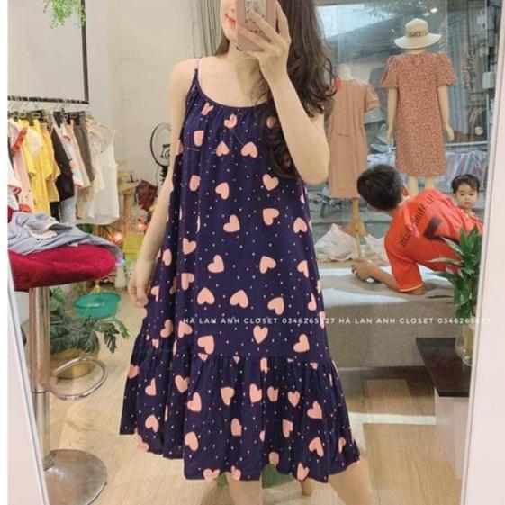váy bầu lanh hai dây , nhẹ , cao cấp Siêu mát (Mặc Bầu và Sau Sinh) đầm bầu lanh
