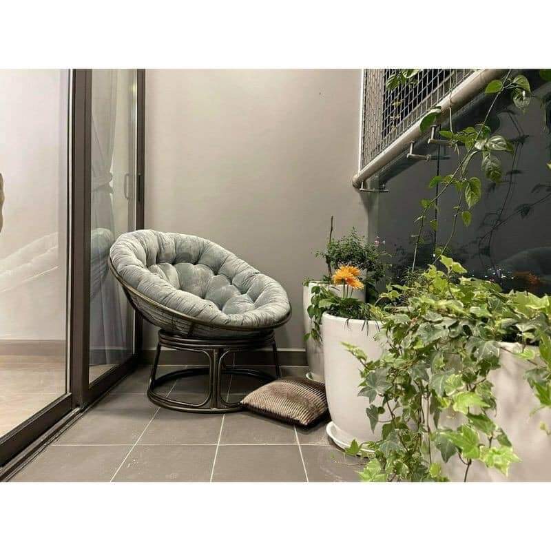 Ghế Papasan khung sắt sơn tĩnh điện, quấn nhựa giả mây, nệm nhung êm ái ( juno Sofa )