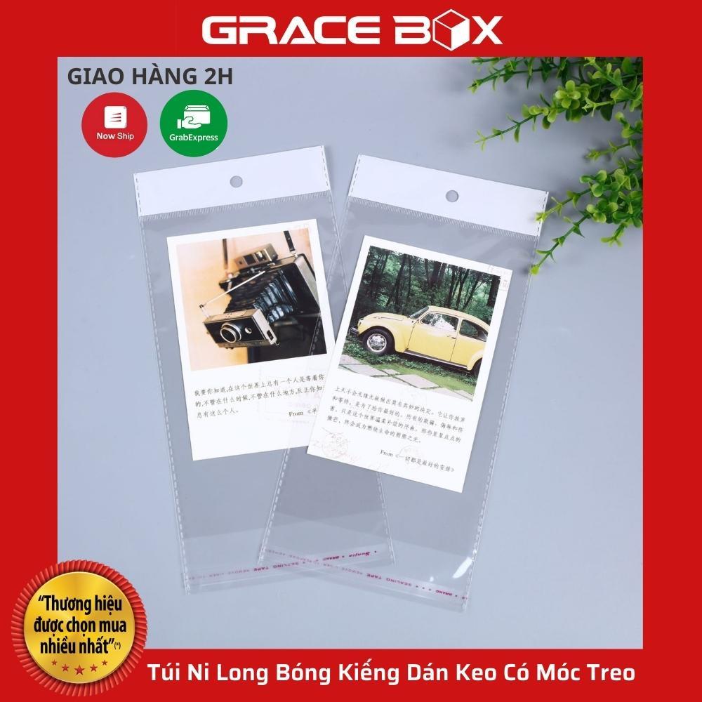 Set 100 Túi Ni Long Bóng Kiếng Dán Keo Có Móc Treo - Size Nhỏ Đựng Phụ Kiện, Trang Sức, Bao Lì Xì - Grace Box