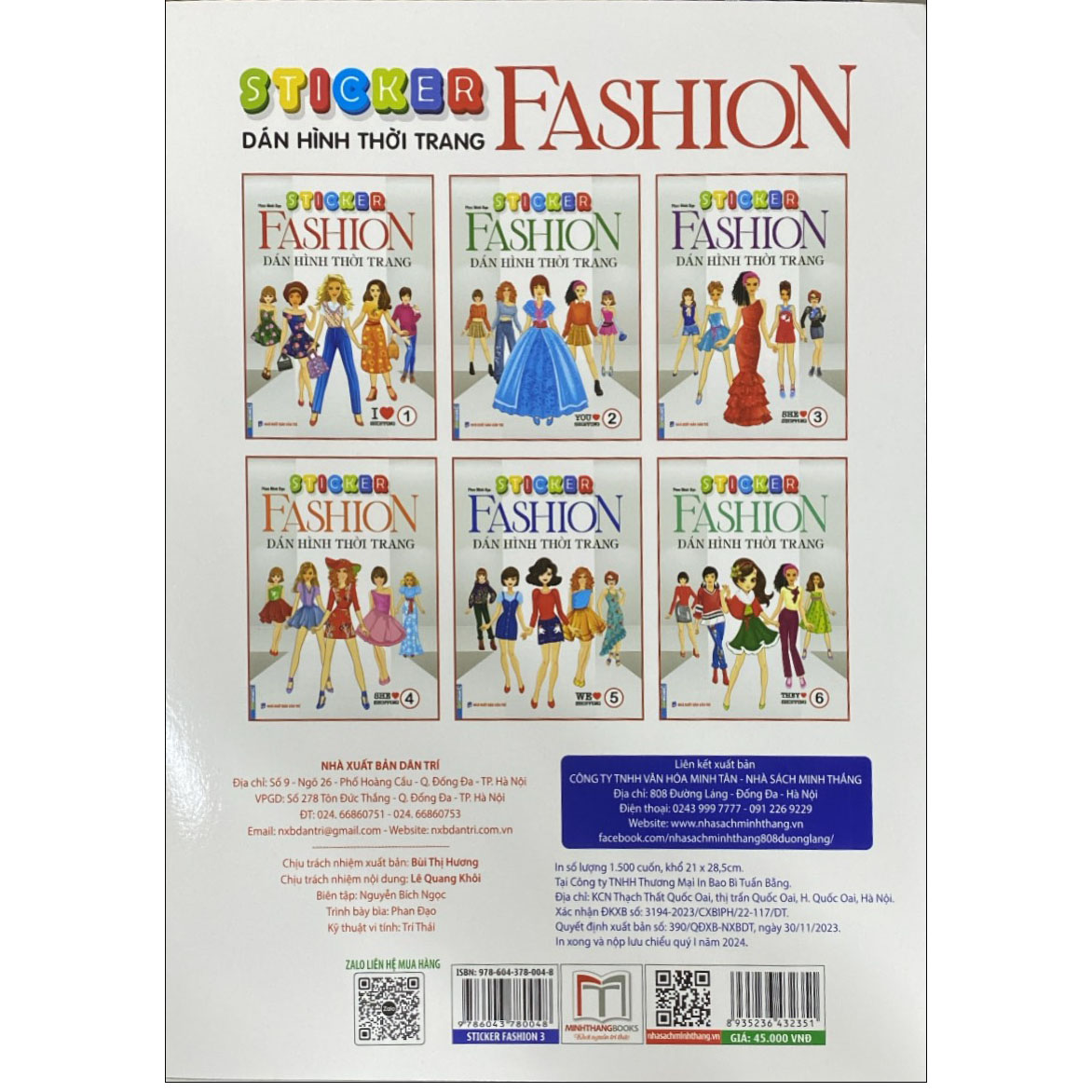 Sách STICKER FASHION - Dán Hình Thời Trang