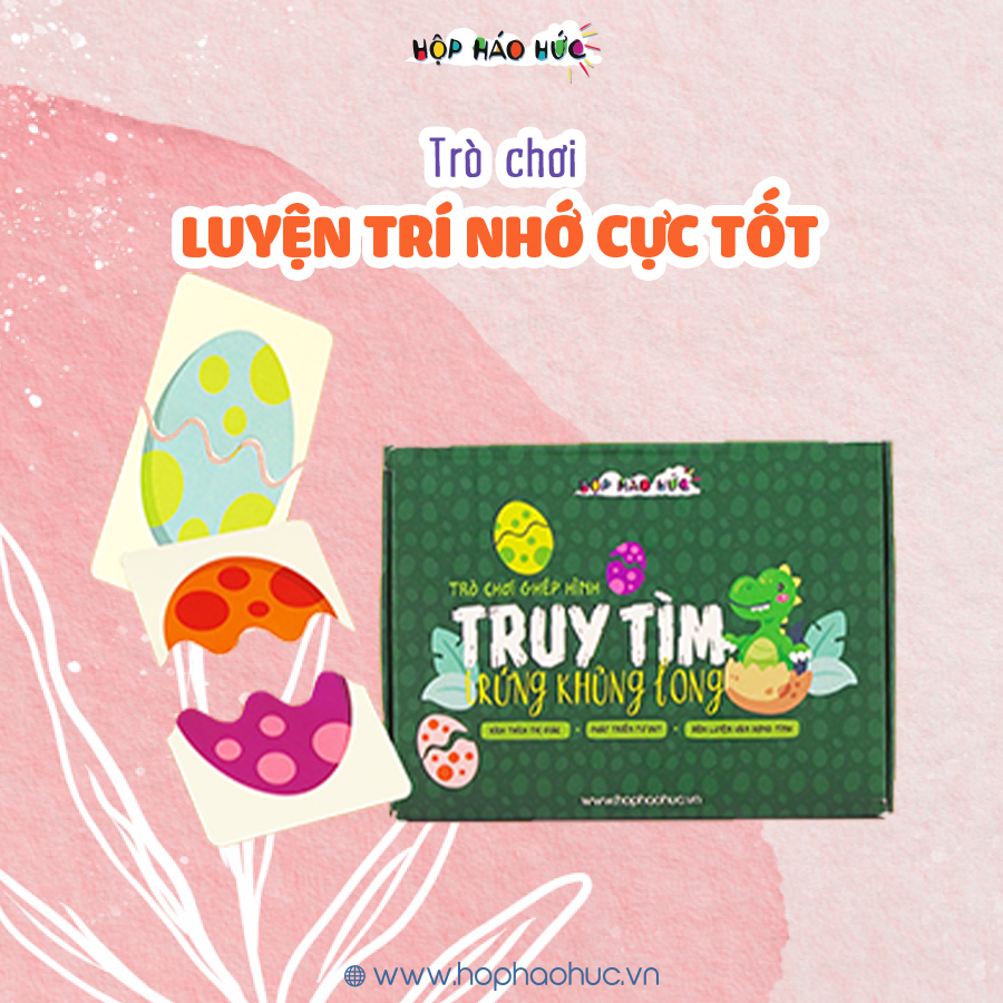 Set trò chơi ghép hình TRUY TÌM TRỨNG KHỦNG LONG Phát triển tư duy, ghi nhớ cho bé 0-3 tuổi Hộp Háo Hức