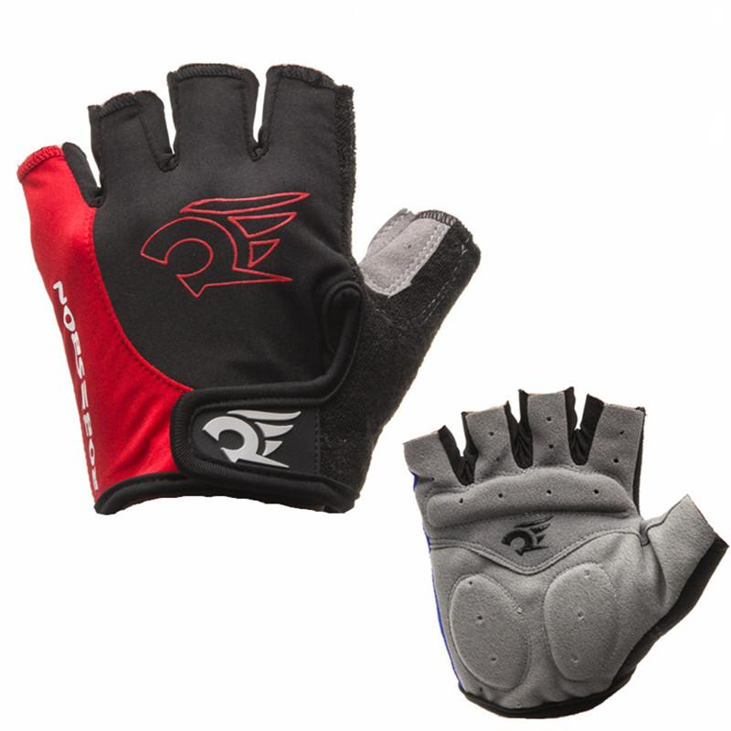 Nửa Ngón Tay Đi Xe Đạp Găng Tay Dành Cho Nam Nữ Thoáng Khí Chống Sốc Đỏ Đen Xe Đạp Xe Đạp Guantes Ciclismo Găng Tay Thể Thao M-XL
