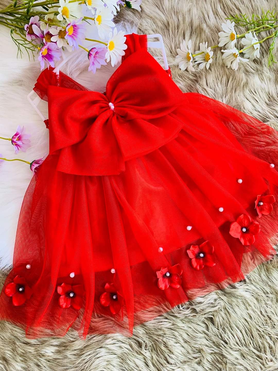 Đầm xoè công chúa dễ thương cho bé gái - Nơ phối hoa