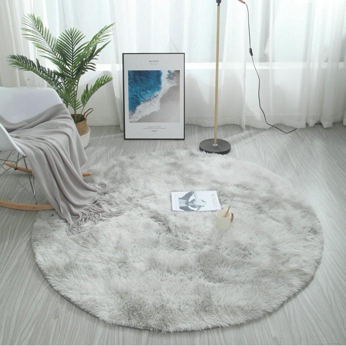 Thảm lông tròn trải sàn, thảm Lông Loang Tròn Trang Trí 60cm đạo cụ chụp ảnh trẻ em, gia đình, sản phẩm