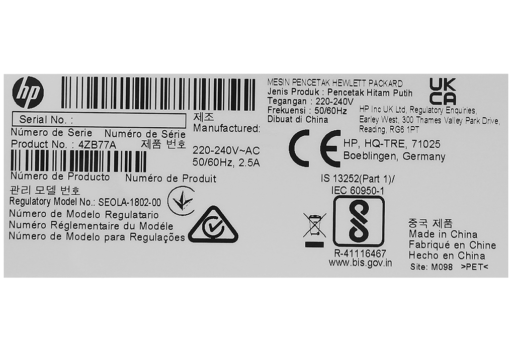 Máy in Laser Trắng Đen HP 107a (4ZB77A)- Hàng chính hãng