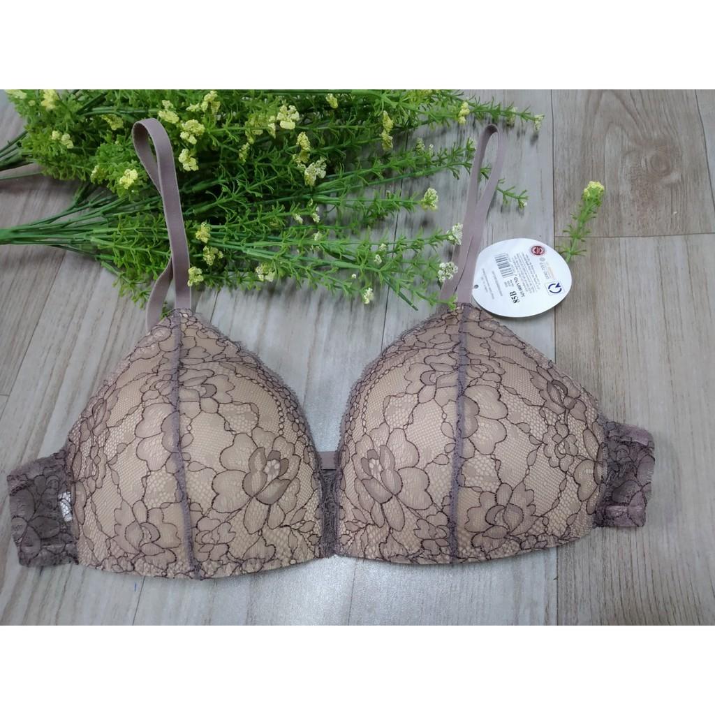 Áo lót nữ Fashion 61097 mút mỏng, cúp chữ V, không gọng, áo phối ren.