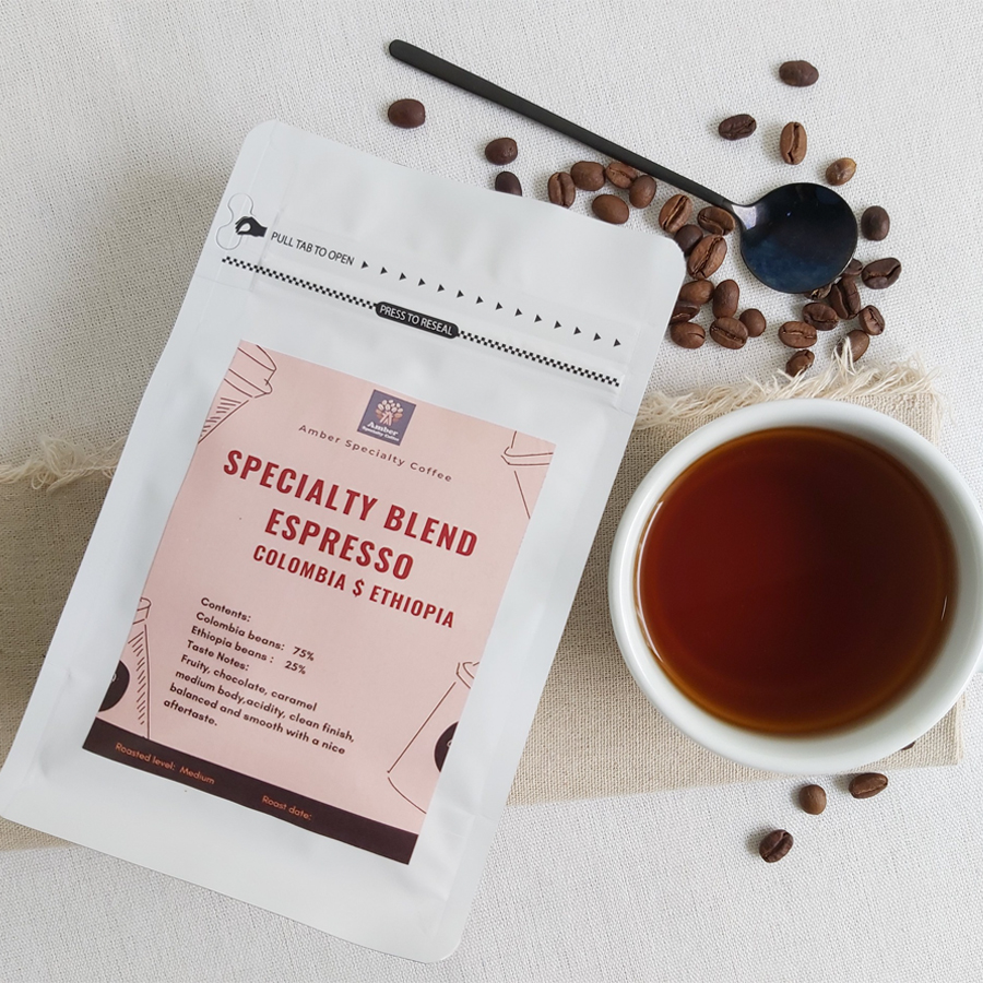 Cà phê rang nguyên hạt Specialty Espresso Colombia Blend Ethiopia