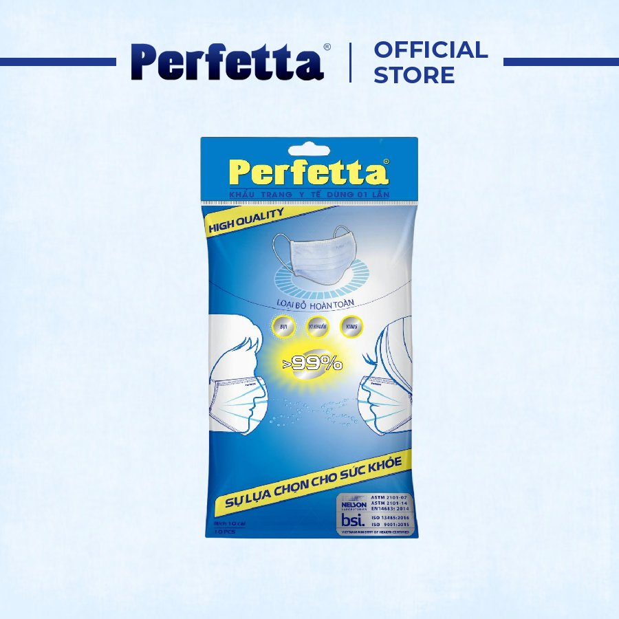 Khẩu trang y tế 3 lớp Perfetta Moderate bịch 10 cái