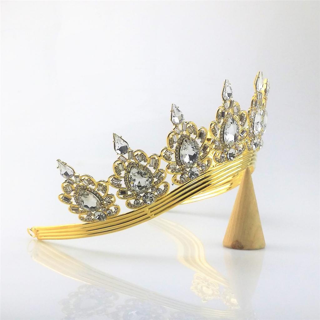 Bridal Rhinestone Crystal Hair Tiara Wedding Crown Veil Headband Headpiece