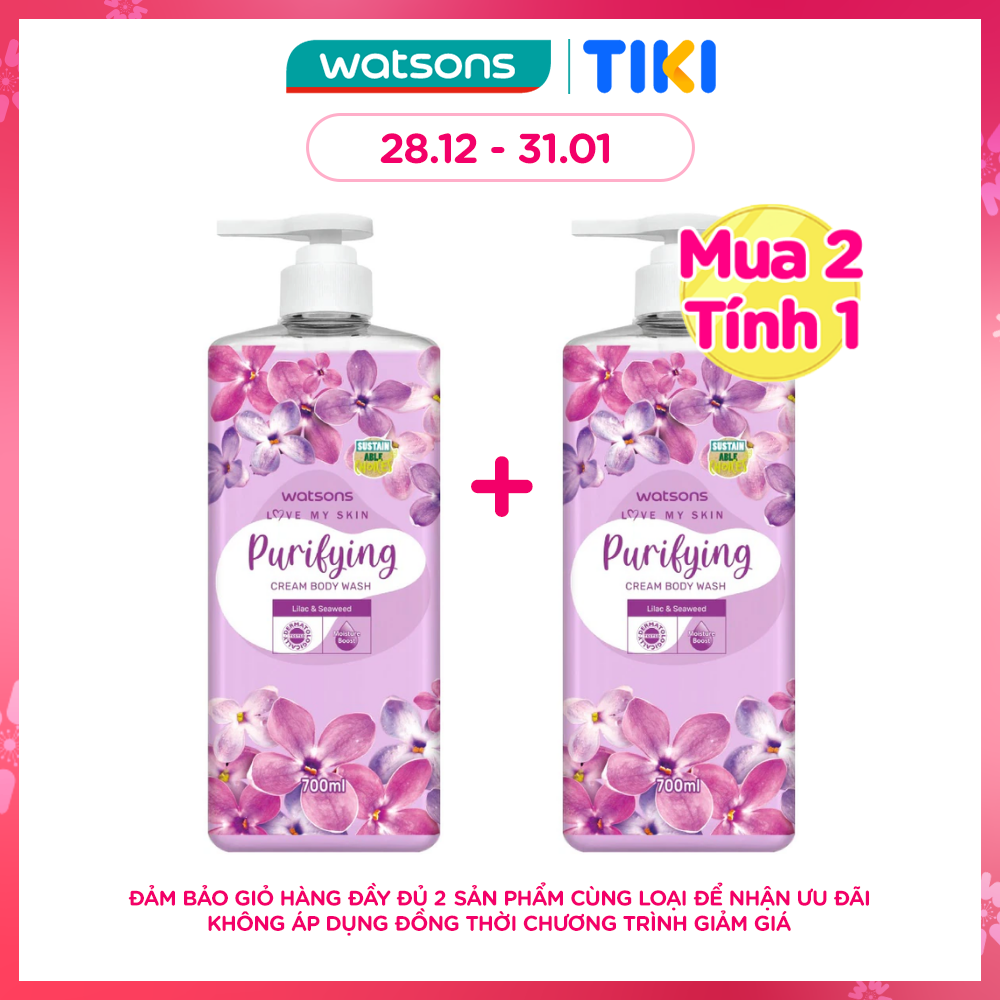 Kem Tắm Watsons Love My Skin Purifying Cream Body Wash 700ml