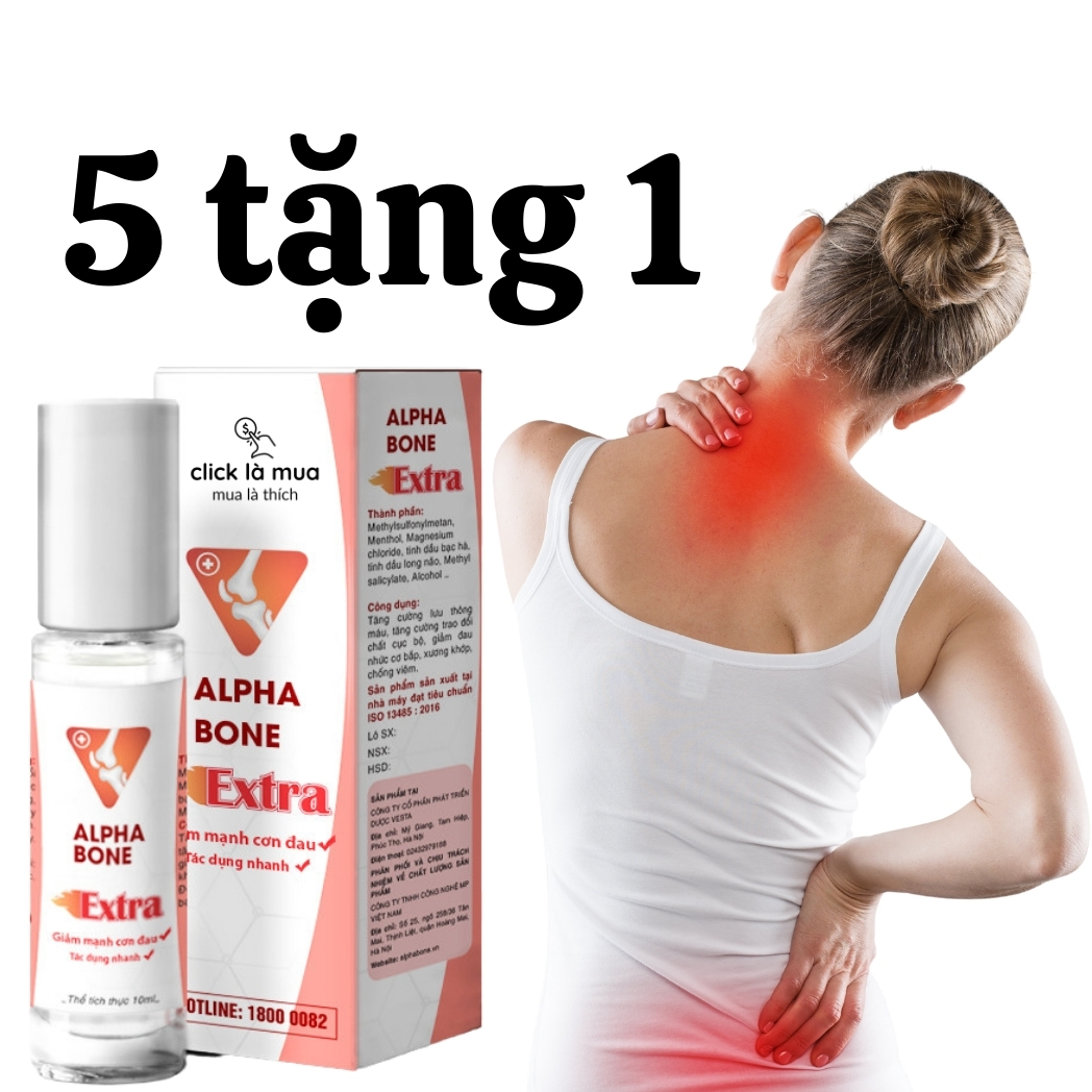 Dầu nóng xoa bóp, cao xoa bóp xương khớp Alpha Bone Extra, dầu lăn massage cổ vai gáy, thoát vị đĩa đệm 10ml