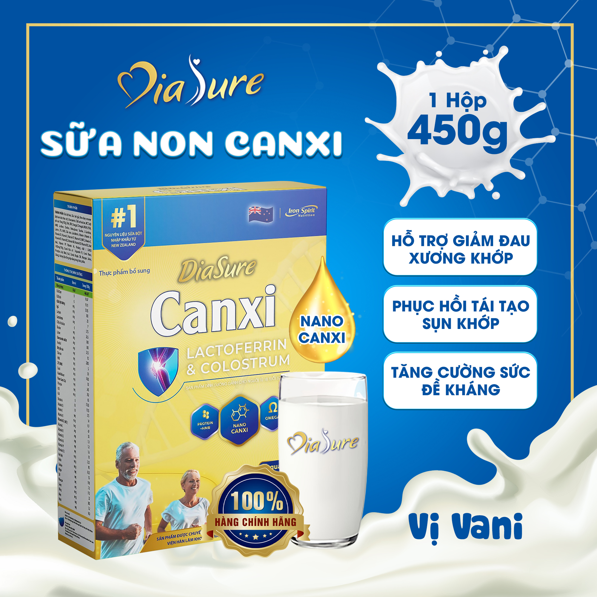 Sữa Diasure Canxi Hộp Giấy 450g