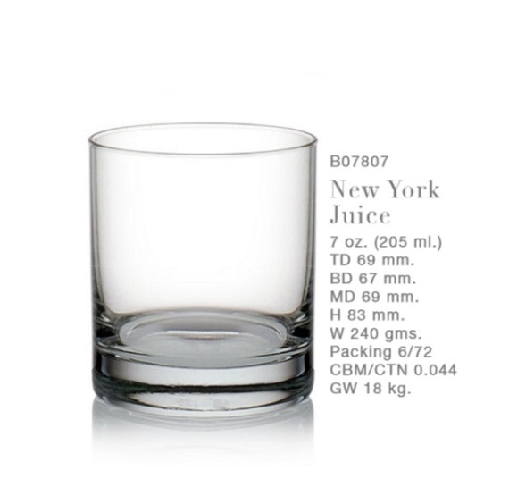 Ly Thủy Tinh Ocean New York Juice 205ml | B07807 , Nhập khẩu Thái Lan
