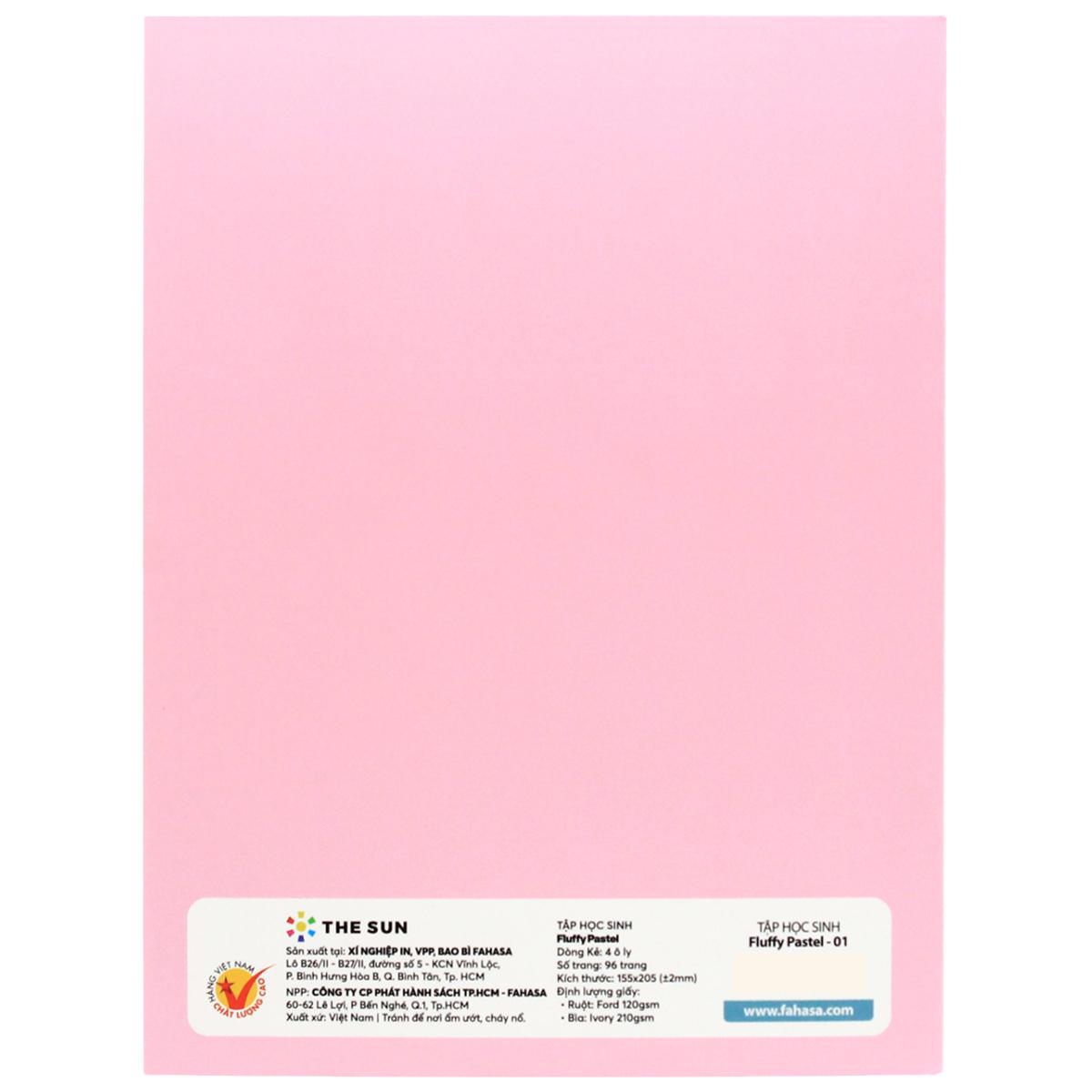 Tập Học Sinh Fluffy Pastel - 4 Ôly - 96 Trang 120gsm - The Sun (Mẫu Bìa Giao Ngẫu Nhiên)