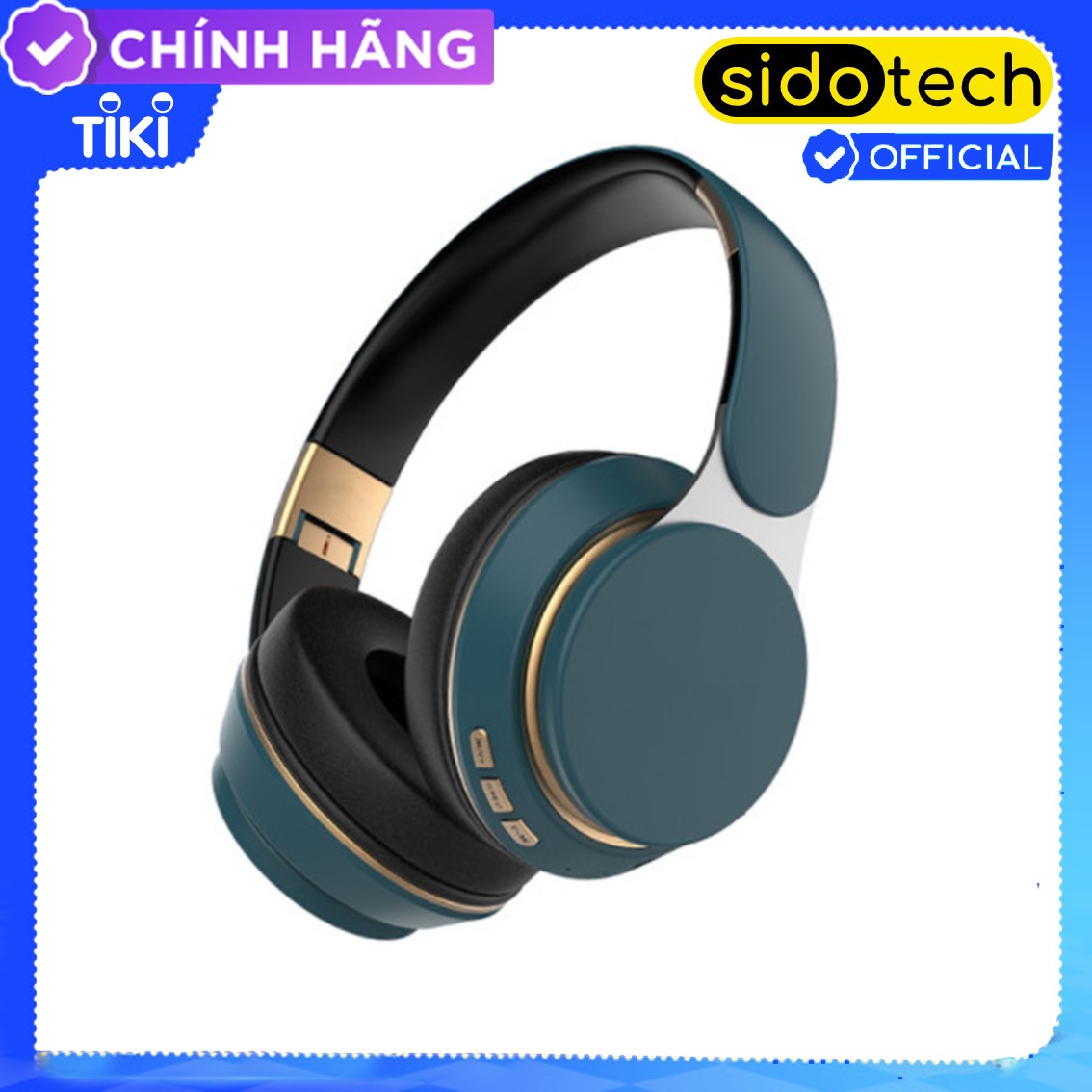 Tai nghe bluetooth chụp tai không dây SIDOTECH S70 Over Ear chống ồn pin trâu âm thanh siêu bass pin 10h chơi thể thao gaming trên điện thoại Android IOS Laptop - Hàng Chính Hãng