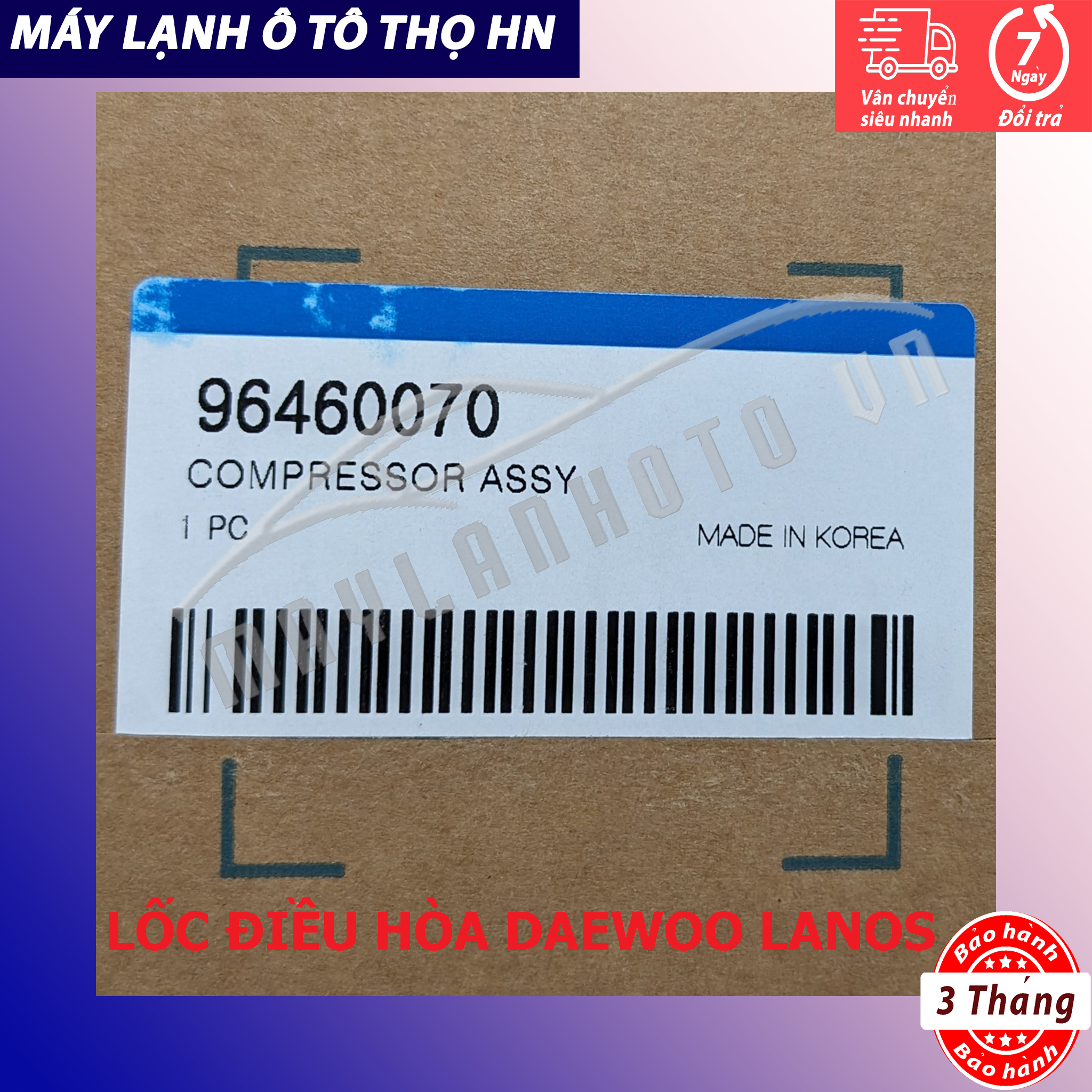 Lốc điều hòa (block,máy nén) Daewoo Lanos Hàng xịn Hàn Quốc (hàng chính hãng nhập khẩu trực tiếp)