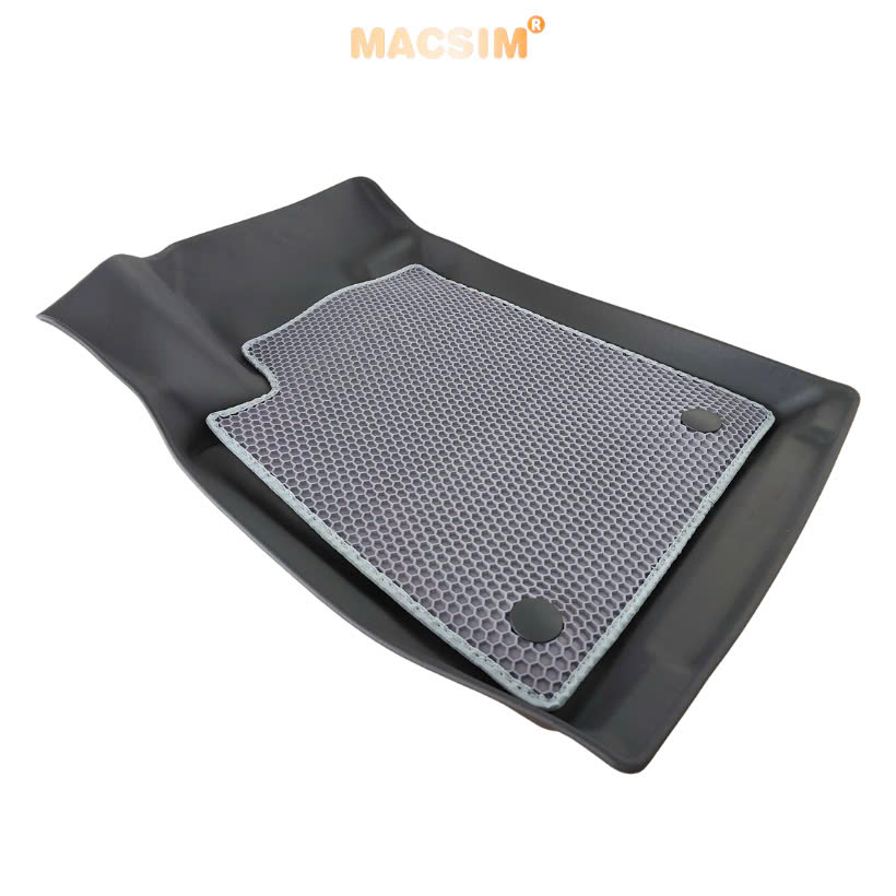 Thảm 2 lớp (sd3) dạng lưới lục giác MG5 (màu ghi) bề mặt cao su siêu sạch nhãn hiệu Macsim