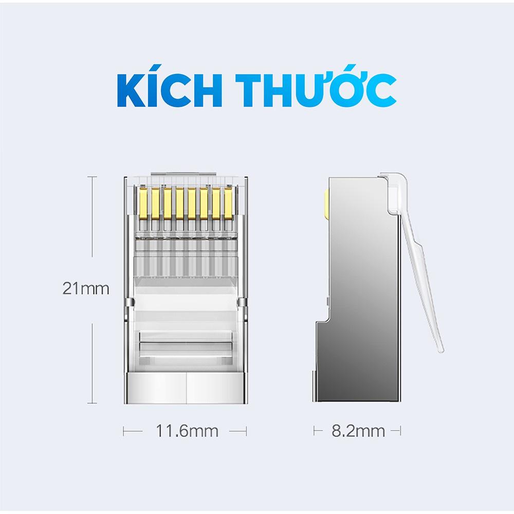 Đầu bấm hạt mạng cho dây CAT6 bọc inox UGREEN NW111 hàng chính hãng