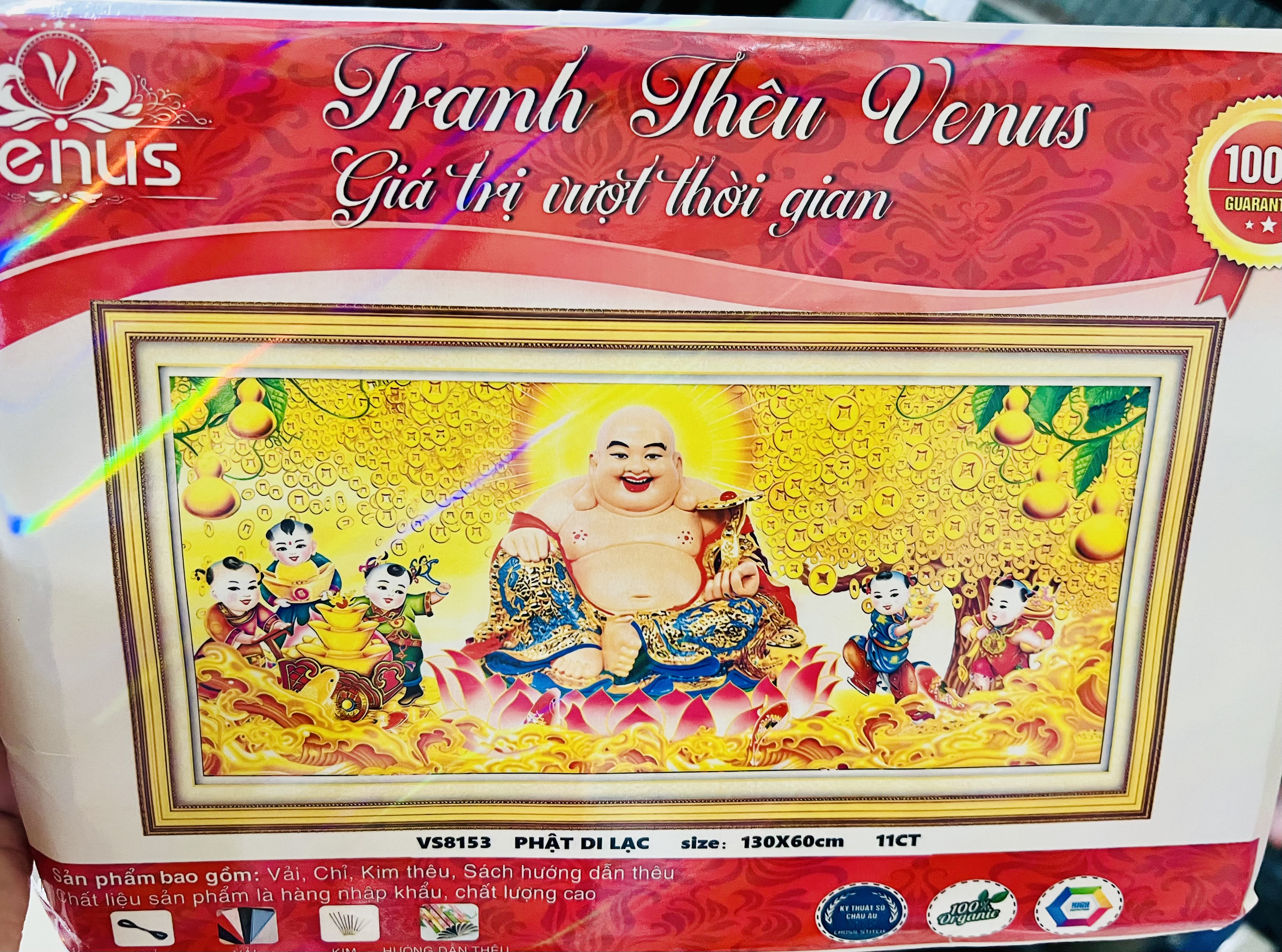 Tranh thêu kín Phật di lặc vs8153, kt 130 x 60 cm
