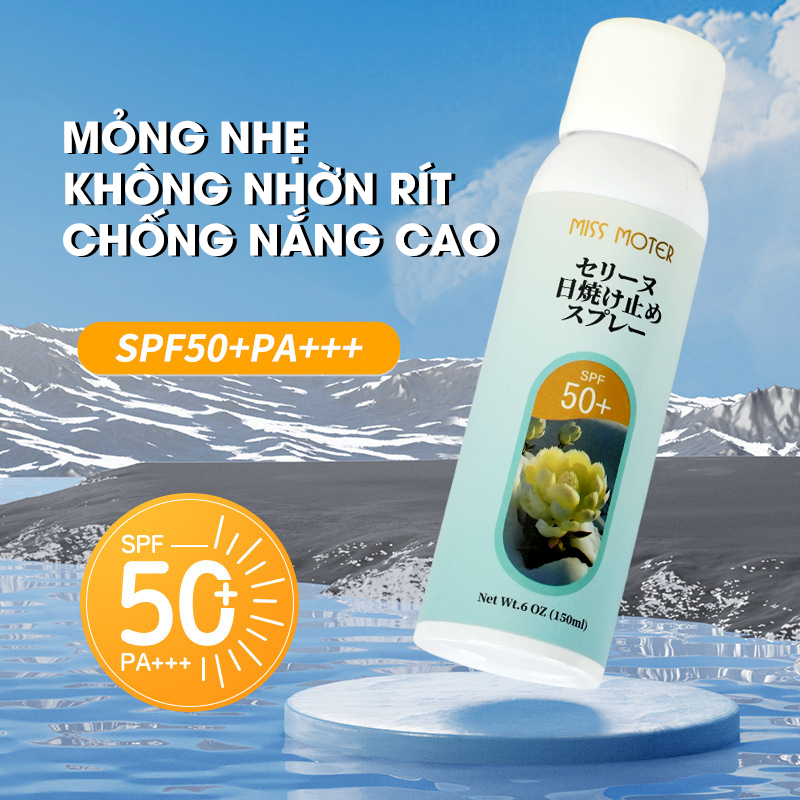 Xịt Chống Nắng Body Miss Moter Sunscreen Body Sen Tuyết Nhật Bản 150ml SPF5
