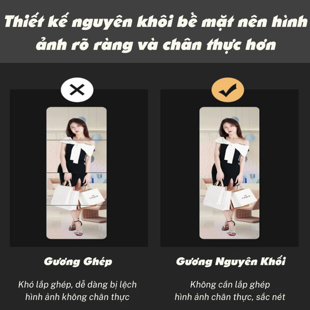 GƯƠNG DÁN TƯỜNG TOÀN THÂN 110x40cm – Gương Mềm Không Vỡ, Dán Tường Siêu Dính Decor Phòng Ngủ - HÀNG CHÍNH HÃNG MINIIN