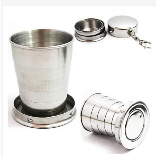 Ly cốc uống nước gấp gọn bằng inox cực đẹp, cốc cá nhân mang đi làm hoặc đi du lịch tiện lợi