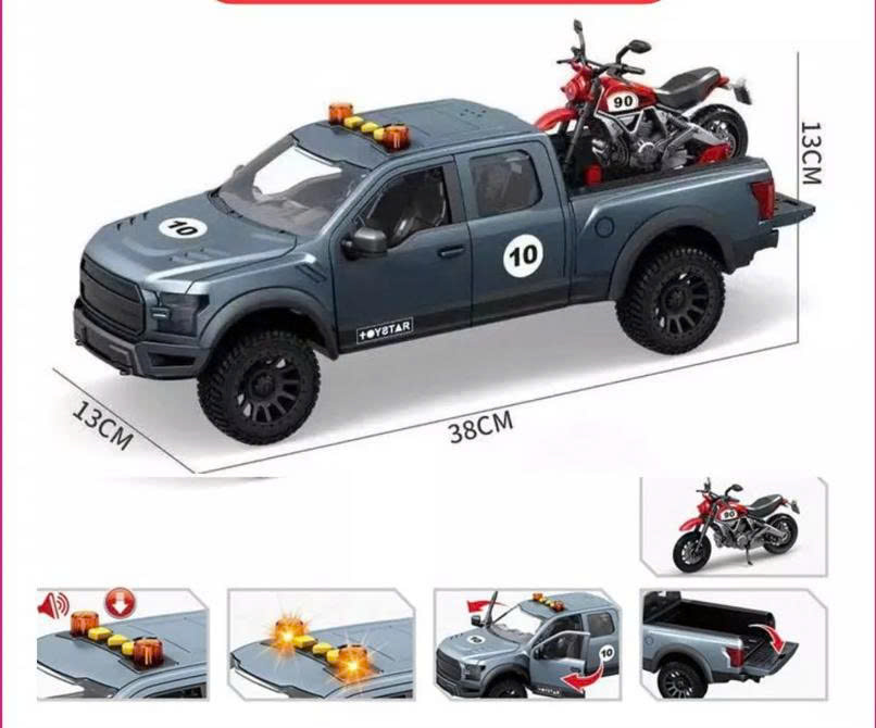 TOYSTAR - 666-90P Mô hình xe bán tải cảnh sát màu ghi (KT 41x16x19cm)