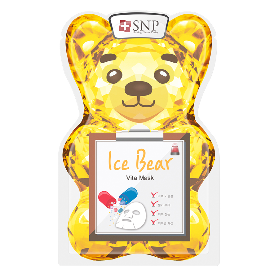 Bộ Mặt Nạ Dưỡng Trắng Gấu Băng SNP  Ice Bear Vitamin Mask (10 Miếng)