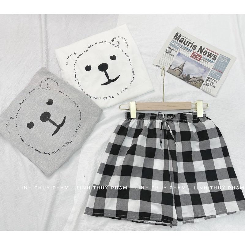 SET BỘ CUTE MÙA HÈ HÌNH GẤU CHỮ